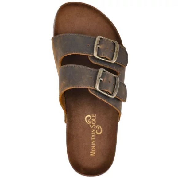 New in Box Mountain Sole Ladies Double Buckle Leather Sandal Size 11M - Picture 3 of 8